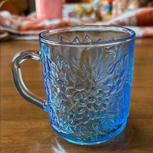Vintage KIG Indonesia Blue Glass Mug